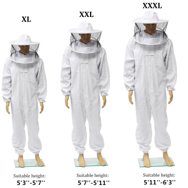 Professional Full Body Anti-bee Suit XXL Beekeeping Suits Unisex w/ Veil Hood
